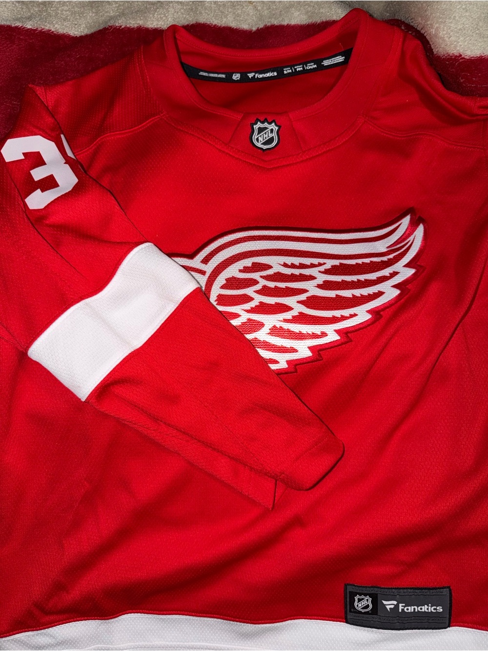 Fanatics Red Detroit Red Wings Youth Hockey Jersey with White Trim